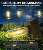 12 Pack Solar Pathway Lights Outdoor, Taller Bright Solar Path Lights Waterproof, Auto On/Off Solar Powered Garden Lights for Outside Landscape Path Yard Walkway Lawn Driveway Patio Lighting Decor