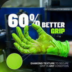 GRIPXX Herkules Grip Heavy Duty 8Mil Green Nitrile Gloves,3D Raised Diamond Texture-Latex & Powder Free-Industrial, Mechanic | Bulk Case of (1000 CT)