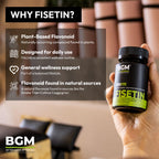 BGM Fisetin 500mg Supplement | Cotinus Coggygria (Smoke Tree) Extract | 98% Pure Flavonoid | Antioxidant Support | Vegan Capsules | 30 Count