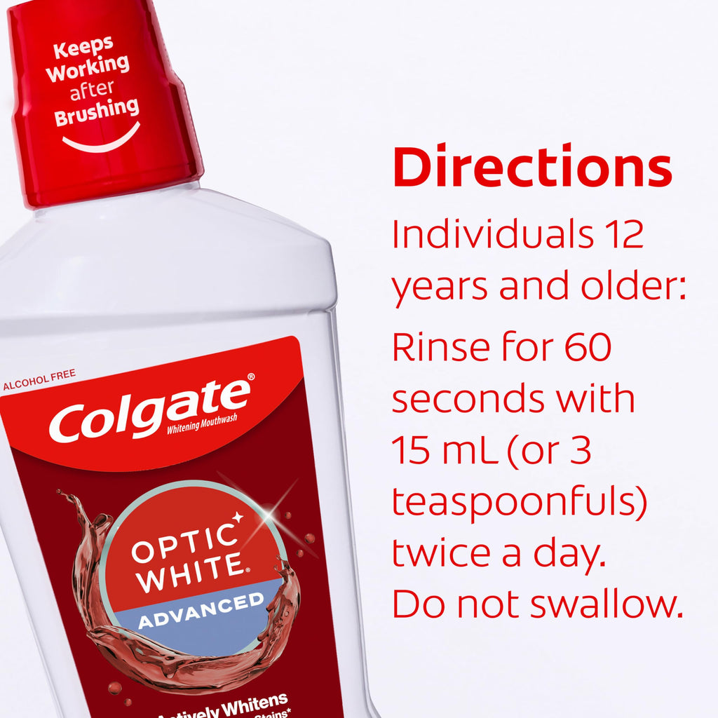 Colgate Optic White Teeth Whitening Mouthwash, ICY Fresh Mint, 3 Pk, 32 oz