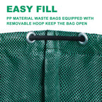 Hugeleaf 3 Pack 72 Gallon Reusable Yard Waste Bags, Collapsible Leaf Bags
