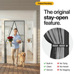 AUGO Heavy Duty Magnetic Screen Door – Fiberglass Pet Resistant Mesh, Self Sealing Hands Free Magnetic Closure, Tear Resistant Door Screen Keeps Bugs Out, Patent Pending Keep Open Feature – 38” x 83”