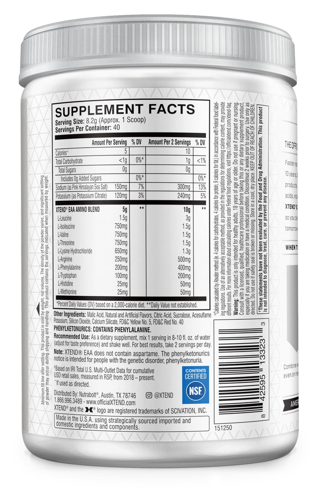 Xtend Scivation EAA + BCAA Powder | Muscle Recovery & Lean Muscle Growth | 9 Essential Amino Acids for Intra Workout or Post Workout Recovery | 10g EAAs Per 2 Servings | Mango 40 Servings