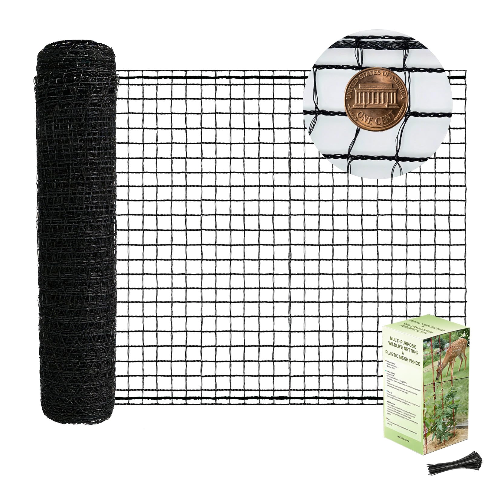 POYEE Deer Fence Netting 5x100ft Plastic Mesh Netting for Garden Protection