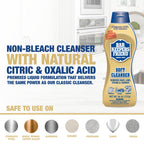 Bar Keepers Friend Soft Cleanser (26 oz) MORE Spray + Foam (25.4 oz) Multipurpose Cleaner Bundle, Stain & Rust Remover for Multi Surface Bathroom, Kitchen & Outdoor Cleaning