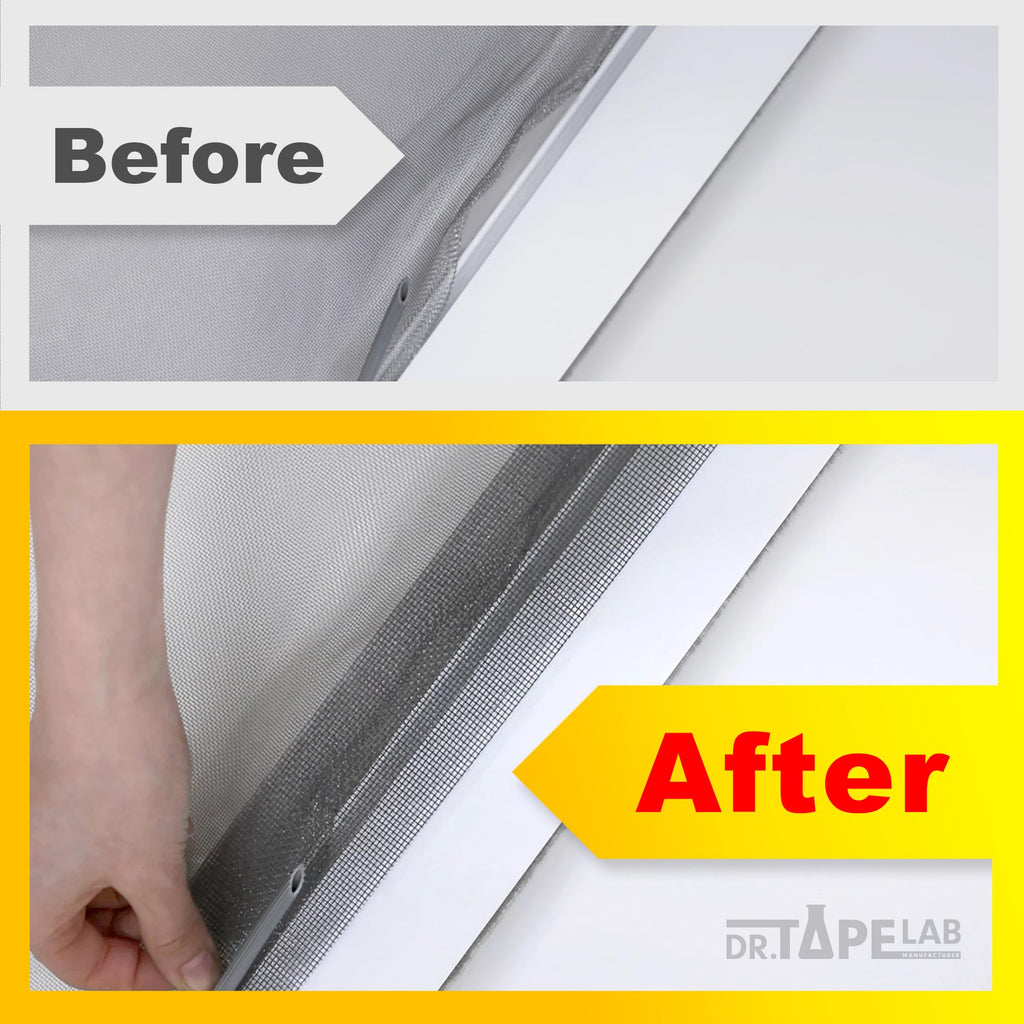 DR.TAPELAB, Black Window Screen Repair Tape, 4 in X 15 FT, Screen Repair Kit for Windows or Doors, Strong Adhesive Patch Kit Fiberglass Mesh Tape