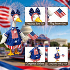 Clzemo 4th of July Porch Goose Outfit for 23 Inch Lawn Statue, Patriotic Goose Clothes with American Flag, Independence Day 250th Anniversary Memorial Day Garden Patio Yard Decoration