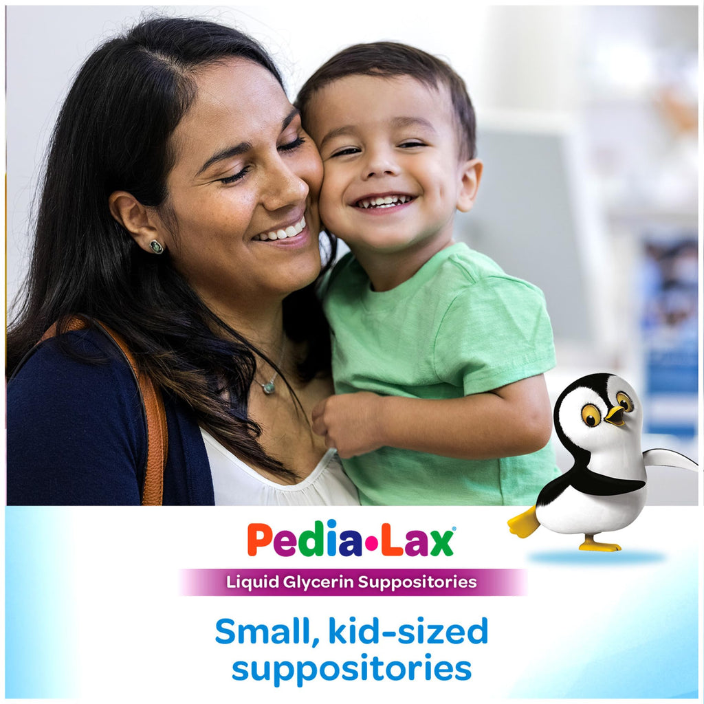 Pedia-Lax Liquid Glycerin Suppositories for Kids Ages 2-5, Gentle Constipation Relief Laxative for Children, 6 Count, Pack of 24
