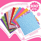 Tudomro 100 Pcs 10 x 10 Inch Floral Cotton Fabric Square Bulk for Quilting