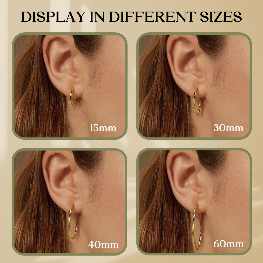 Magitaco 8 Pairs Clip On Hoop Earrings Stainless Steel Clip On Earrings for Women Fake Hoop Earring Spring Hoop Earring For Non-Pierced Ears G