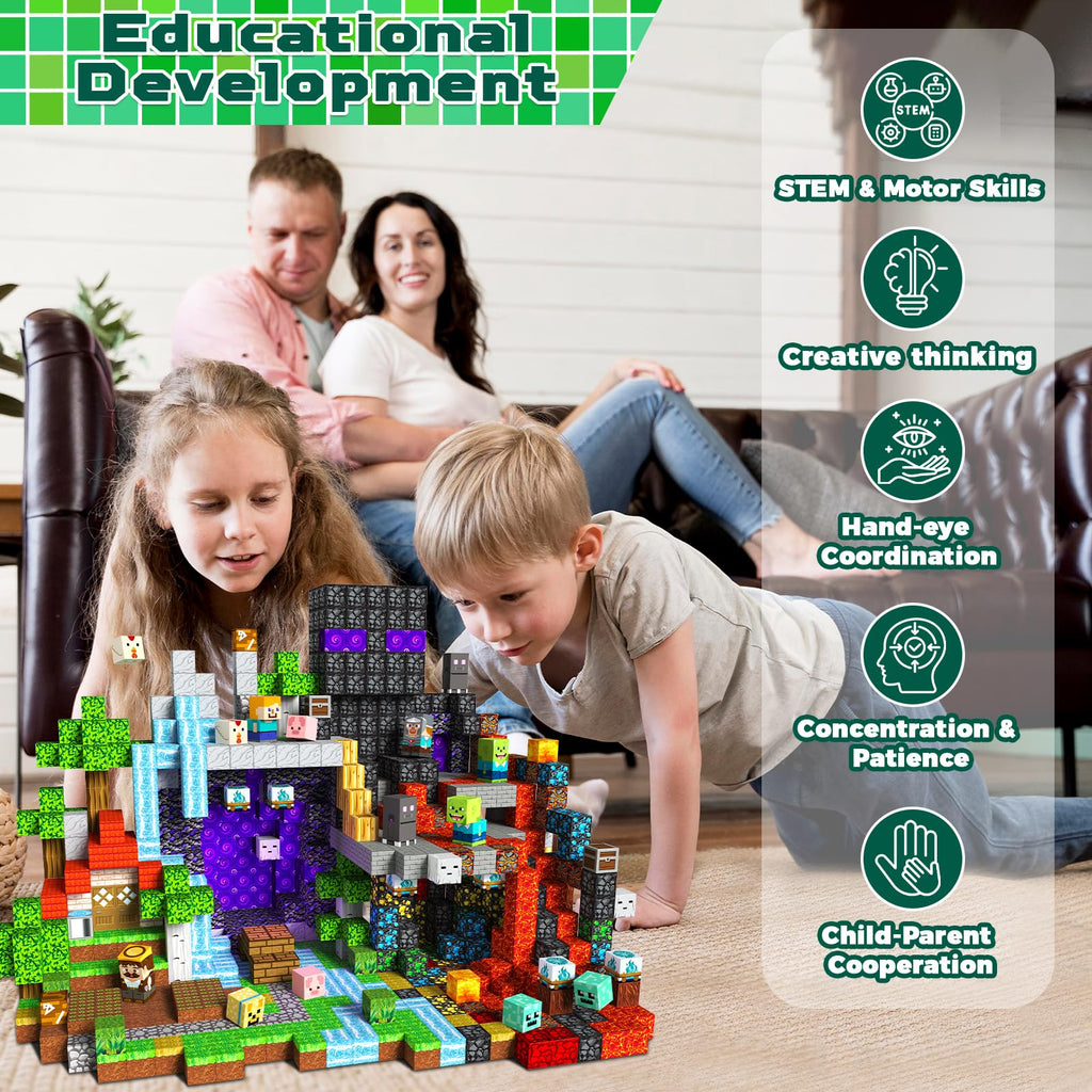 GraceDuck 300 PCS Magnetic Blocks - Magnetic Building Blocks, Stacking Magnets for Kids, Sensory Toy for STEM Montessori Sensory Toys for Kids 3+ Boys and Girls Christmas Birthday Gifts
