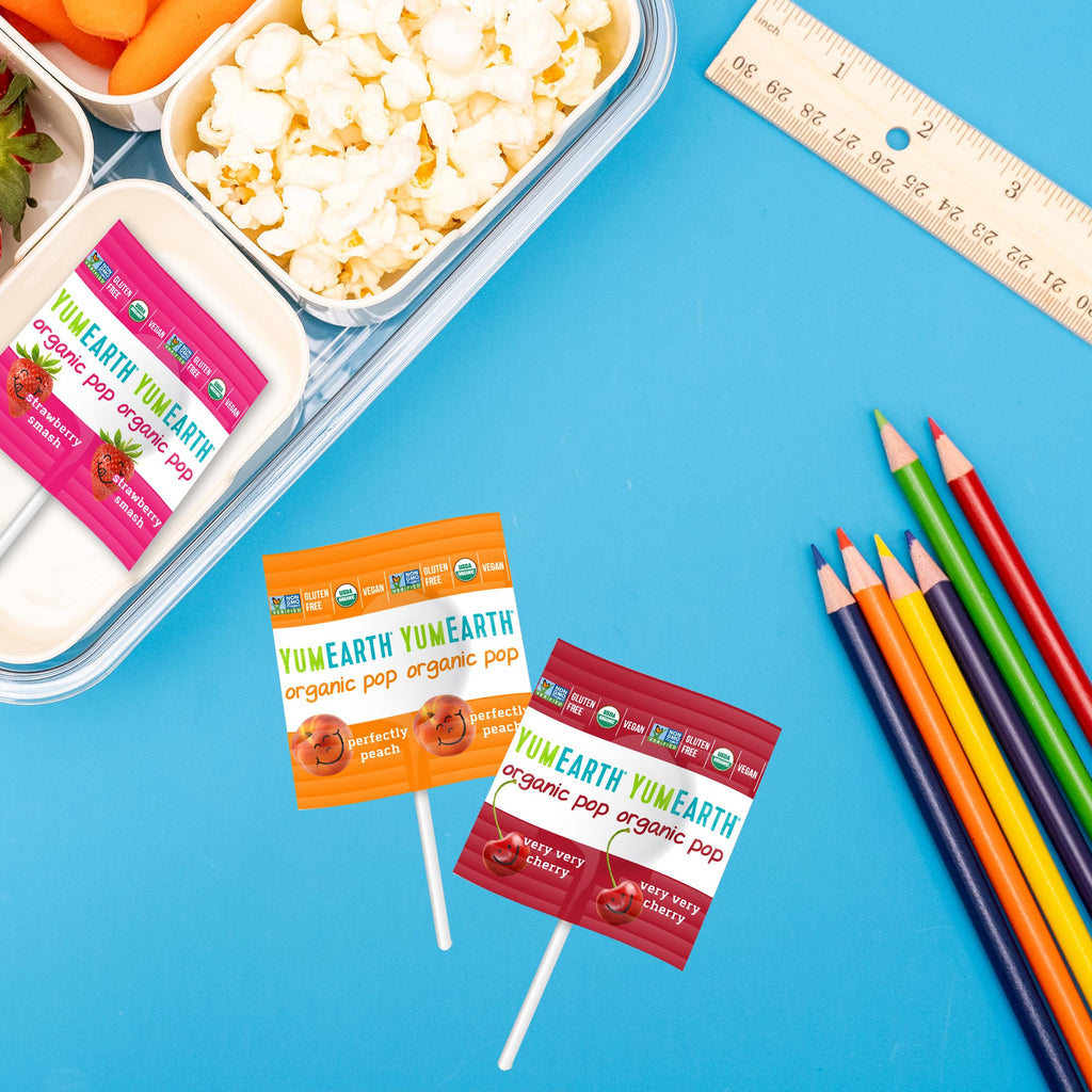 YumEarth Organic Pops Variety Pack, 250 Fruit Flavored Favorites Lollipops, Allergy Friendly, Gluten Free, Non-GMO, Vegan, No Artificial Dyes