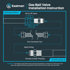 Eastman 1 Inch FIP Straight Gas Ball Valve with 1/4-Turn Handle, Brass Plumbing Fitting, 60013