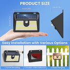 [10 Packs] Solar Motion Sensor Outdoor Lights, Super Bright Solar Lights Outdoor Waterproof, 3 Lighting Modes Security Wall Light for Outside Walking Dog Fence Backyard Deck Garden Door Step Garage
