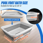 Desunqin 11.8" x 7.87" x 4.5" Pool Foot Bath Tray for Swimming Pool, Non- Slip Collapsible Foot Bath for Pool, Portable Foot Tub for Pool for Above Ground Pool Accessories, Rinse Feet Keep Pool Clean