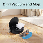 SereneLife Automatic Robot Vacuum Cleaner and Mop Combo, App Control, 3 Cleaning Modes, Smart Anti-Fall Sensors, Self-Charging, High Suction Ideal for Pet Hair, Carpet and Hard Floors, Black