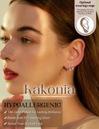 Kakonia S925 Sterling Silver Double Half Huggie Earrings for Women S CZ