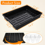 Gardzen 10 Pack Seed Trays Reusable Plant Grow Trays No Drain Holes