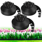 MIXC 100ft Landscape Edging Kit with 150 Spikes, Not Digging Flexible Plastic Edge Border for Landscaping, Lawn, Garden, Flower Beds, Yard, Paver, Playground, Pathway,3pack, 33ft Each,1.5in high