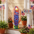 Tudomro 4th of July Porch Goose Outfit for 23" H 250th Anniversary Hot Dog Patriotic Goose Clothes American Flag Fits Independence Day Large Cement Statue Outdoor Patio Garden Yard Lawn Costume Decor