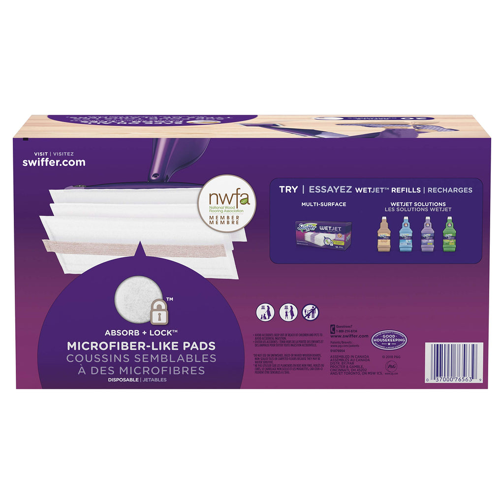 Swiffer WetJet Mops for Floor Cleaning, Hardwood Floor Cleaner Spray Mop Pad Refill, 20 Count (Pack of 4)