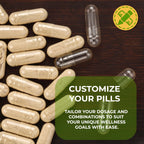 VGTPC Size 000 Empty Vegetarian Capsules, (500 Count) Vegan Clear Fillable Veggie Pill Capsules for DIY Supplement Filling