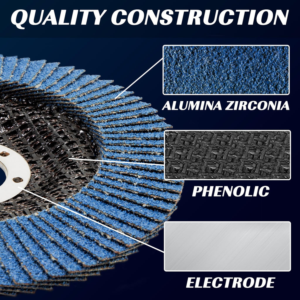 14 Pack Zirconia Flap Discs 4 1/2 for Angle Grinder 120 Grit