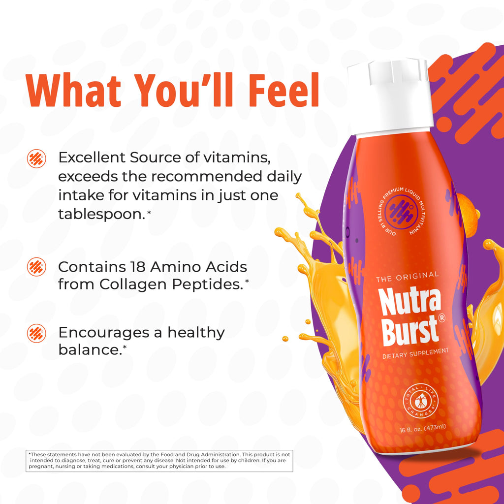 Total Life Changes NutraBurst - Liquid Multivitamin, Daily Nutritional Support, Packed with Essential Vitamins and Minerals, 16 fl. oz