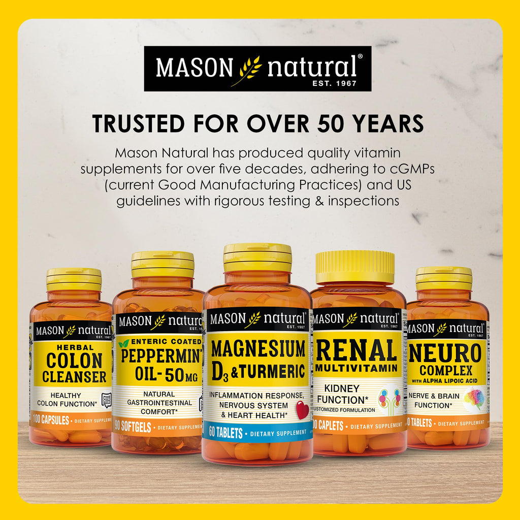 MASON NATURAL Glucosamine & Fish Oil Supplement with DHA & Omega 3 for Joint & Muscle Support, 1 Month Supply Softgel Pills