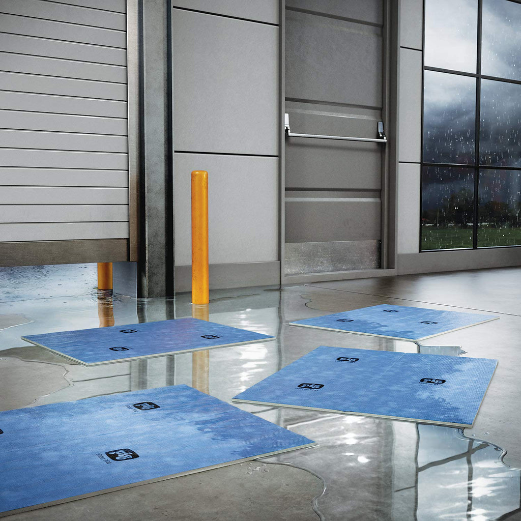 PIG Water Absorbent Mat | Reusable | 10 Pack | 15" W x 19" L | Blue and Black | PM50479