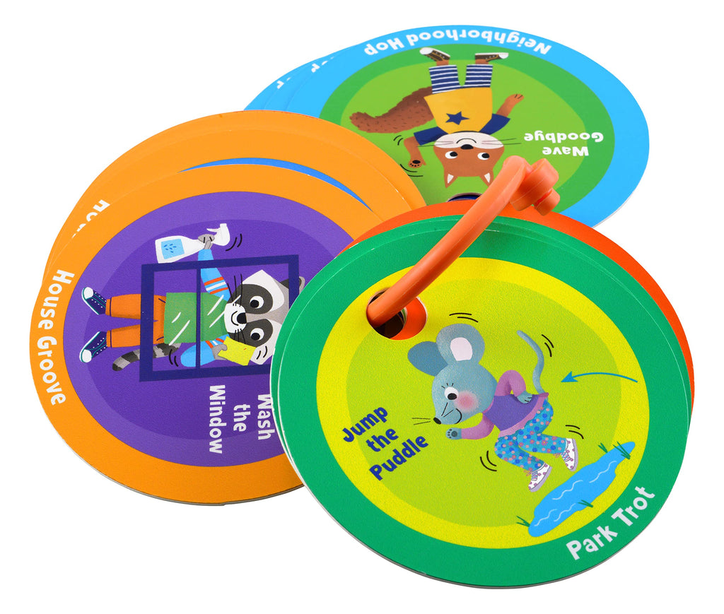 MOLLYBEE KIDS Preschool Dance Party Cards Everyday Moves, Gifts for Ages 3+, Toddler Travel Game and Activity