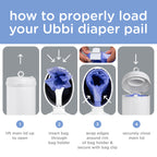 Ubbi Stainless Steel Diaper Pail, No Special Bags, Odor-Locking, White