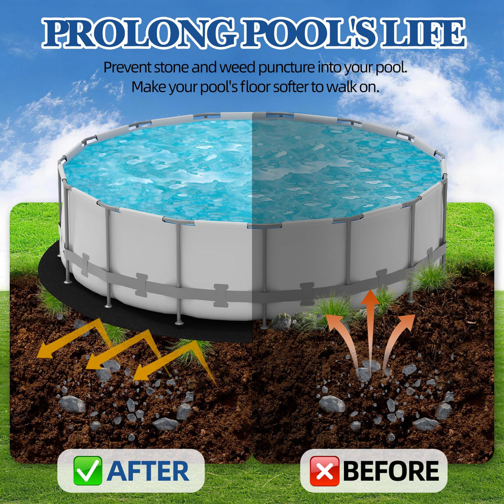 Mosenpol 15 FT Round Pool Liner Pad for Above Ground Pool, Durable Pre-Cut Under Pool Padding, Puncture Protection and Extend Liner Life