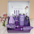 LZPTYYSN Gardening Gifts for Women, Garden Tool Set, Heavy Duty Gardening Hand Tools with Garden Tool Bag, Purple