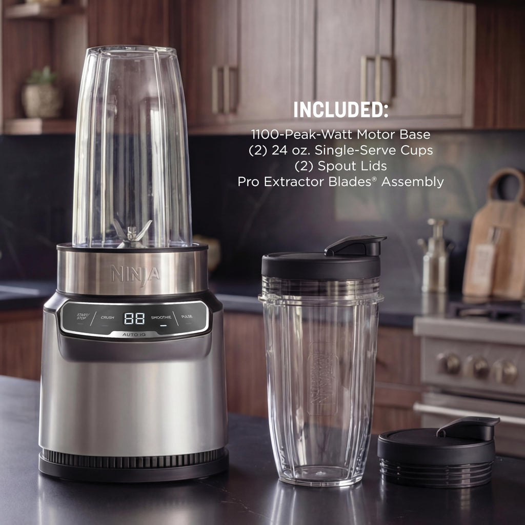 Ninja Nutri-Blender Pro with Auto iQ, 1100PW, (2) 24oz Cups, BN401