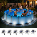 SOLPEX 6 Pack Solar Pool Lights for Above Ground Pools, Waterproof LED Above Ground Pool Lights, Outdoor Pool Decoration Accessories(Cool White)