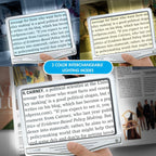 MagniPros 5X [Rechargeable] Large Ultra Bright LED Page Magnifier with Anti-Glare Lens & 3 Stepless Color Light Modes to Relieve Eye Strain-Ideal for Reading Small Prints, Low Vision and Seniors