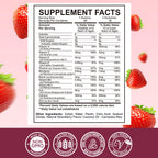 Iron Supplement Gummies for Kids - with Calcium, Zinc, Kids Multivitamin with Iron Gummies - Immune Support, Blood Builder & Energy Support for Iron Deficiency, Anemia, Vegan - 60 Count