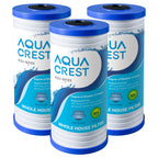AQUA CREST AP810 Whole House Water Filter Replacement for 3M® Aqua-Pure AP810, AP801, AP811, Whirlpool® WHKF-GD25BB, WHKF-DWHBB, 5 Micron, 10" x 4.5", Well & Tap Water Filter, Pack of 3