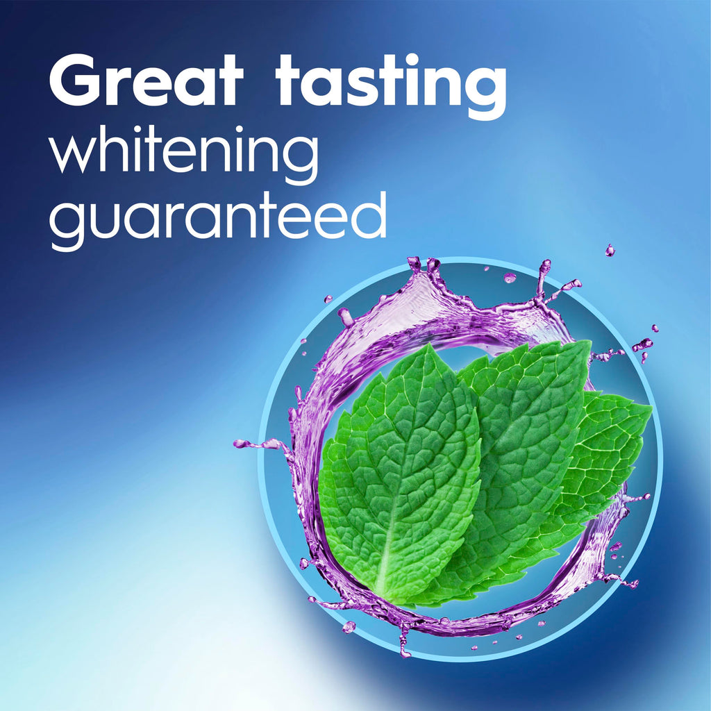Crest 3D White Mouthwash, Teeth Whitening for Adults, 1L, 2 Pack, Alcohol Free Mouth Rinse, Breath Freshener, Antibacterial, Antiseptic, Bad Breath Treatment, Peroxide Free, Clean Mint