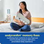 SEALY Dreamlife Standard Size Contour Memory Foam Pillow with Surface Guard Technology, Removable Machine-Washable Cover, 1 Year Limited Warranty