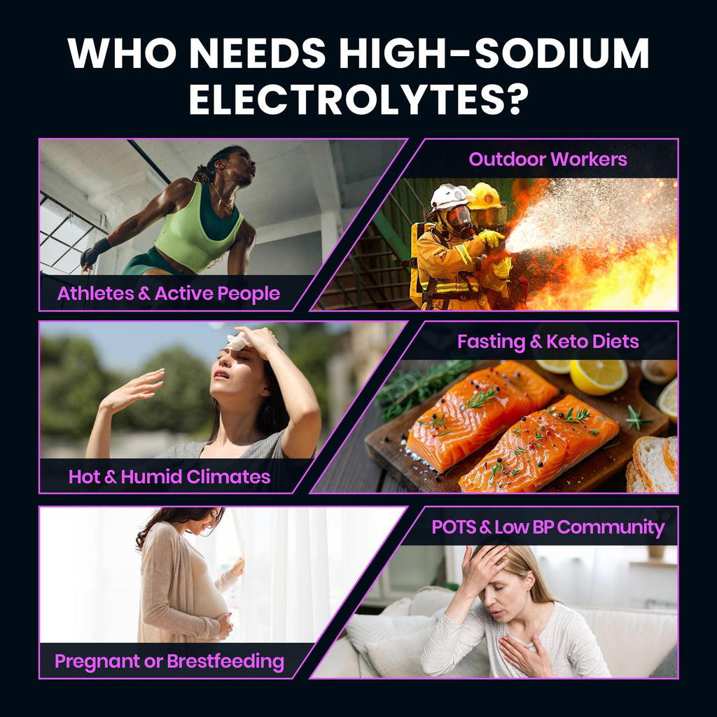 Venture Pal High Sodium Sugar-Free Electrolyte Powder Packets - Hydration Packets with Sodium, Potassium & Magnesium | Zero Calories | Vegan, Keto, and Paleo Friendly | 30 Sticks