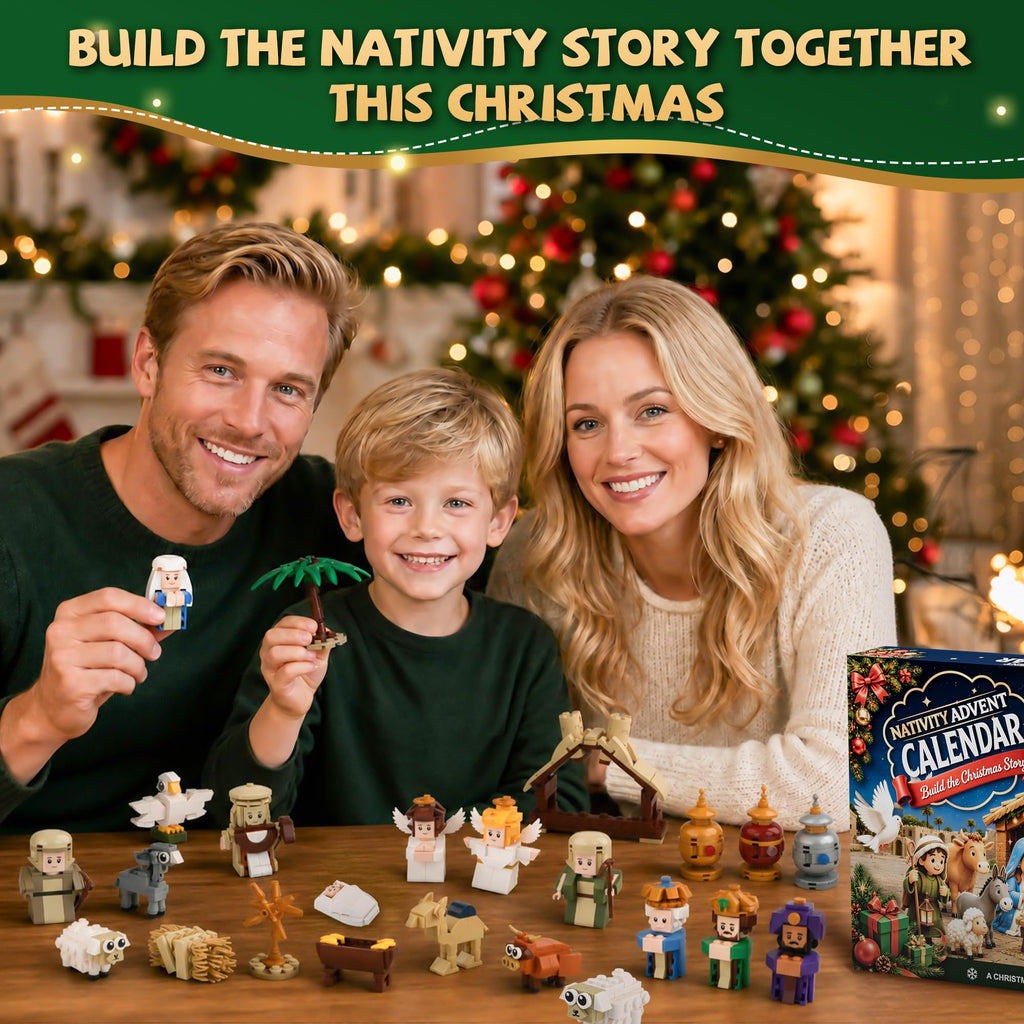 Nativity Advent Calendar 2026 for Kids, 24-Day Christmas Building Block Set