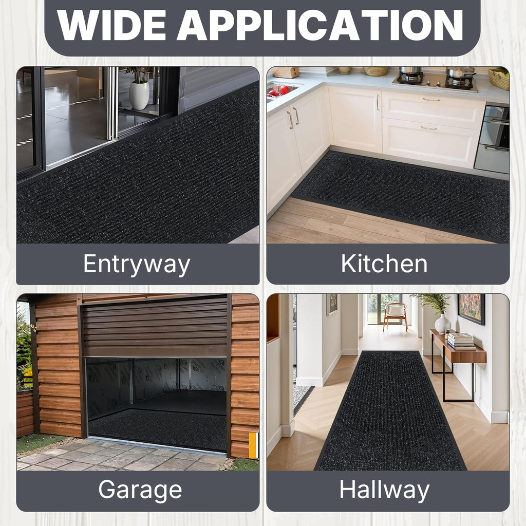 Storystore 3' x 5' Front Door, Mat Heavy-Duty Commercial Mat for Indoor/Outdoor Entryways, Non Slip Rubber Backing Low Profile for Entrance Home Office, Patio & Garage(Gray)
