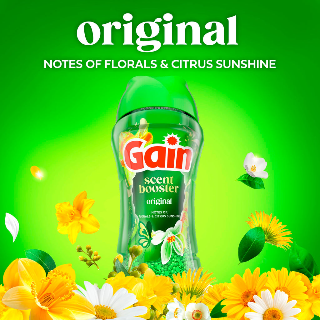 Gain In-Wash Laundry Scent Booster Beads Long-Lasting Fresh Scent Beads All Day Freshness and Odor Protection, Original Scent, 30.1 oz