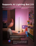 Govee Floor Lamp 3 with Luminblend+ Technology, 2100lm Standing Lamp, Work with Matter,1000K-10000K Modern Floor Lamps for Living Room, Bedroom, Office, Corner Lamp with Dynamic Scenes, DaySync