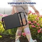 Tovve Foldable Garden Kneeler and Seat, Heavy Duty Garden Stool with 10" Wide Detachable Kneeling Pad, Portable Garden Bench Chair with Large Garden Tool Bag, Gardening Gifts for Women, Seniors, Mom