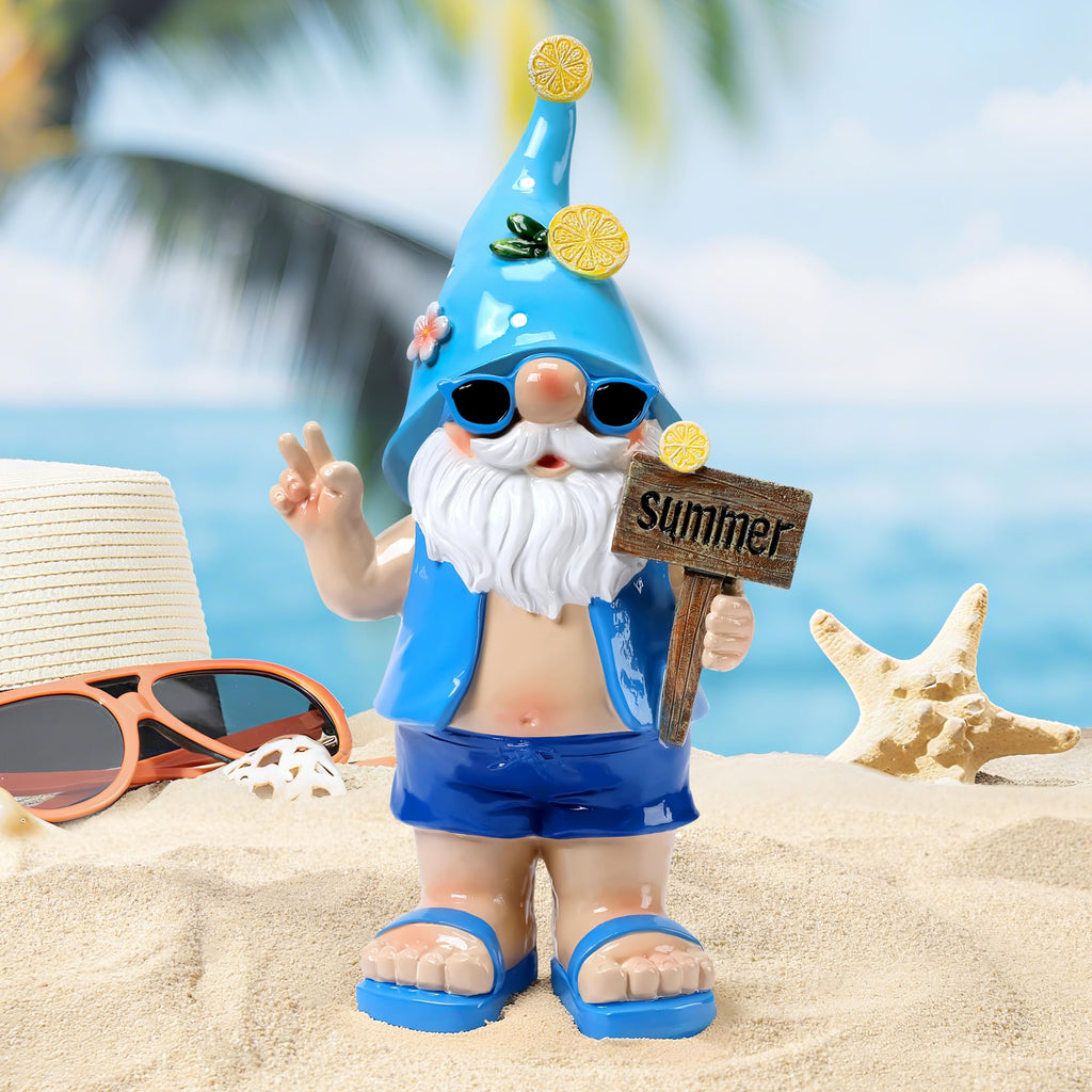 Garden Summer Gnomes Statue Coastal Decor for Outdoor Beach Gift for Women
