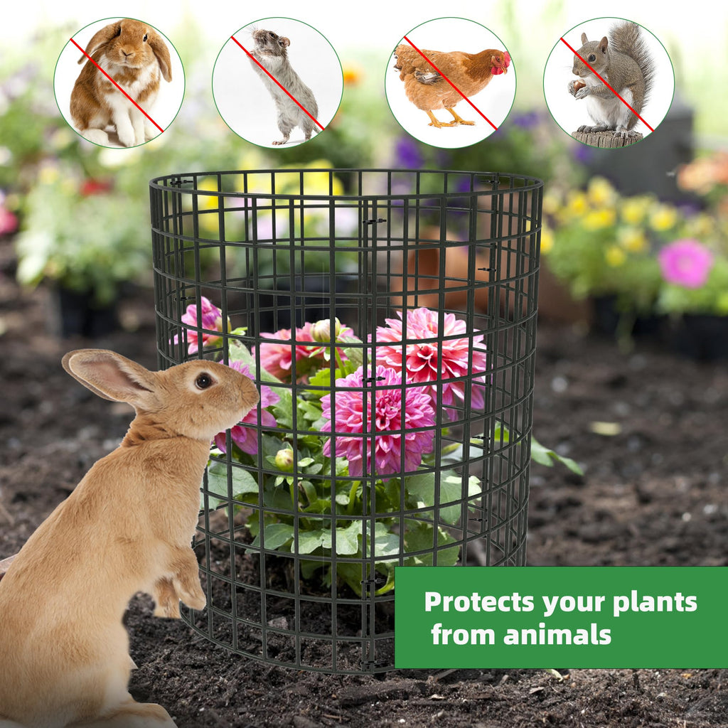 UNIFAMILY 12 Pcs Plant Protectors from Animals, 16x12IN Metal Plant Cage to Keep Animals Out, 4 Pack Garden Cages to Keep Animals Out, Garden Protection for Vegetables Chicken Wire Cage for Plants