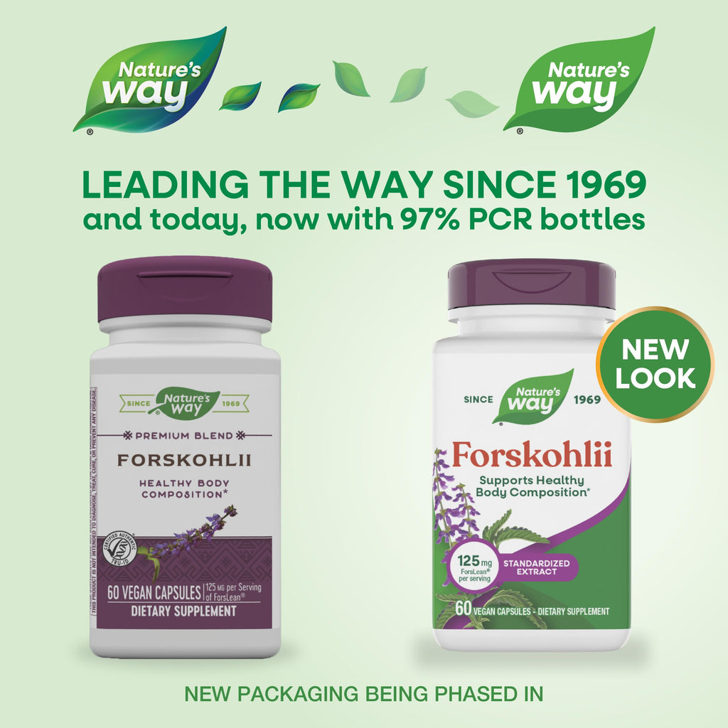 Nature's Way Forskohlii, Supports Healthy Body Composition*, Standardized Extract, 125 mg ForsLean per Serving, 60 Vegan Capsules (Packaging May Vary)